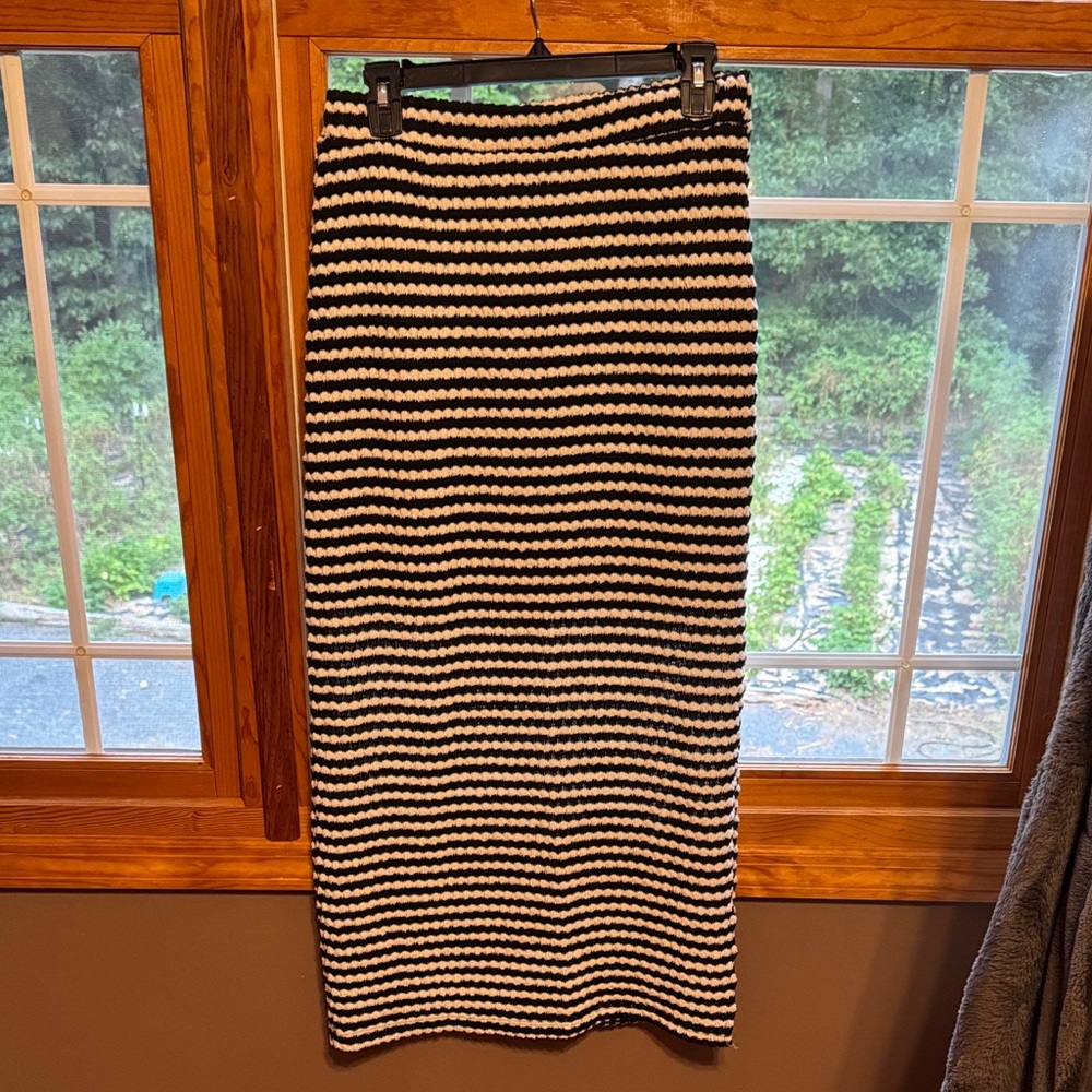Striped Black and White Women's Skirt or Dress